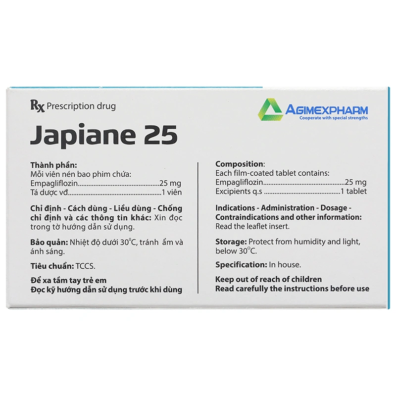 Japiane 25 điều trị đái tháo đường tuýp 2 (3 vỉ x 10 viên) - 2